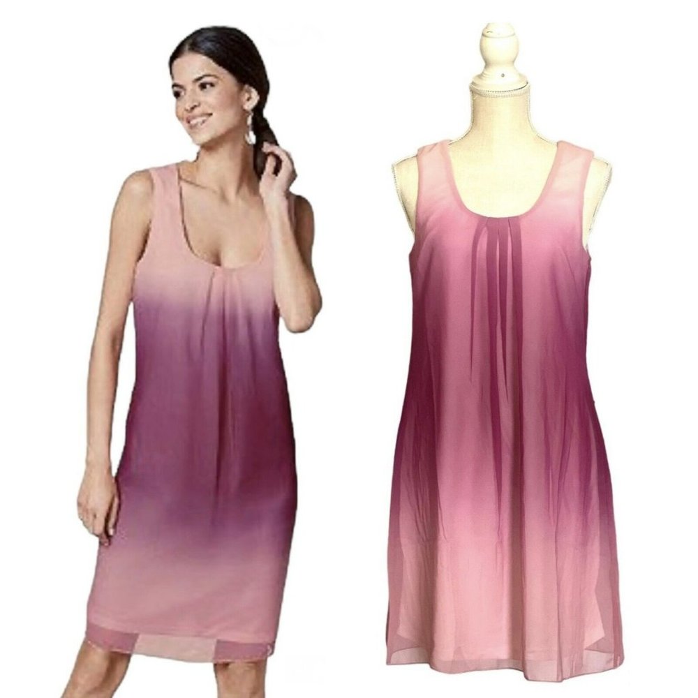NWT VENUS PINK/PURPLE 8/MEDIUM SCOOP NECK SLEEVELESS OMBER PARTY DRESS